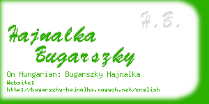 hajnalka bugarszky business card